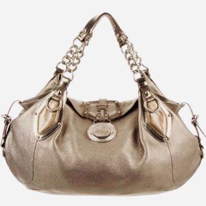 VALENTINE SALE Stunning Versace Medusa Shoulder Bag - Bronzed Leather- La Medusa